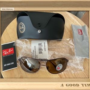 NWT Ray-Ban 64mm Polarized Aviator RB3267 Unisex Sunglasses